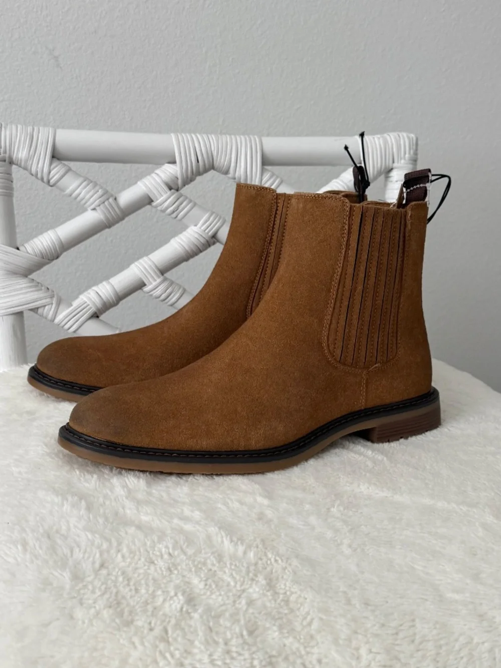 Cliffs by White Mountain Men's Brown Bens Waffle Elastic Chelsea Boots 9 M NWOB